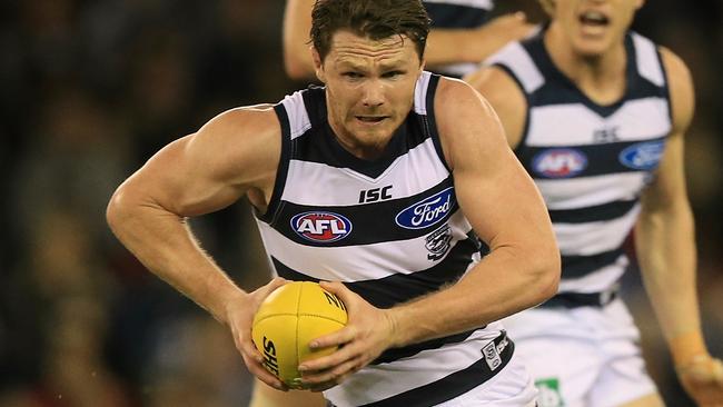 Patrick Dangerfield didn’t have his usual impact against the Bombers. Picture: Wayne Ludbey