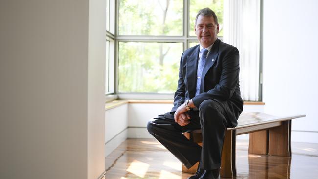 Steve Martin poses at Parliament House today. Picture: AAP/Lukas Coch