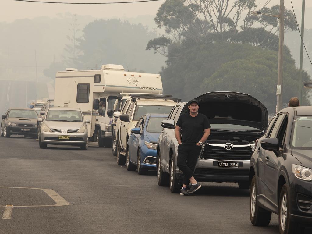 Thousands of people are evacuating the NSW south coast in what has been labelled a humanitarian crisis. Picture Gary Ramage