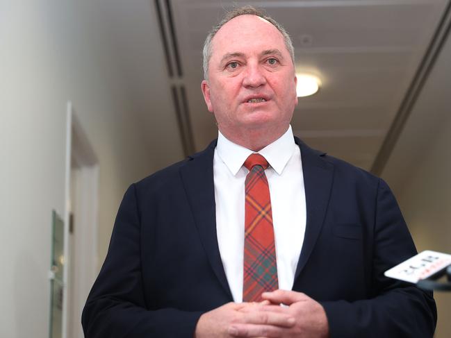 CANBERRA, AUSTRALIA - NewsWire Photos OCTOBER 20, 2021: Barnaby Joyce spoke to media in Parliament House in Canberra.Picture: Gary Ramage / NCA NewsWire