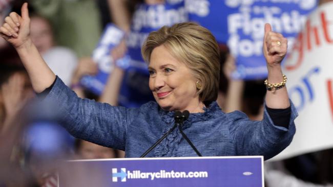 Hillary Clinton is inching closer to claiming the Democratic party presidential nomination. Picture: AP/Lynne Sladky