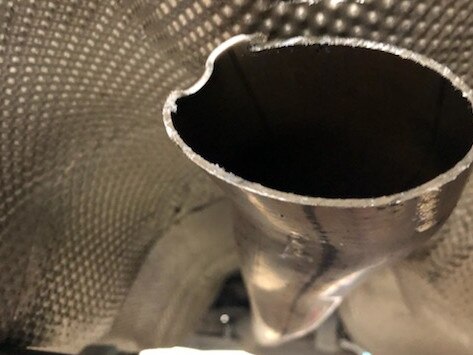 Thieves had cut her exhaust system in two places to remove the catalytic converter. Picture: supplied