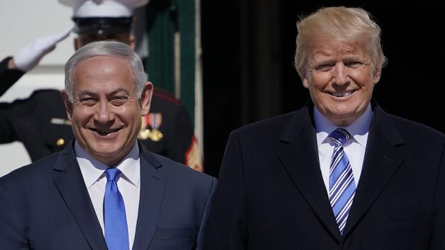 Donald Trump will welcome Benjamin Netanyahu to the White House next week. Picture: AFP.