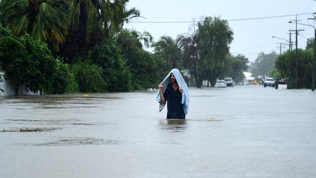 Residents of Rosslea being evacuated as Townsville flooded from heavy monsoonal rain in 2019. Picture: Alix Sweeney