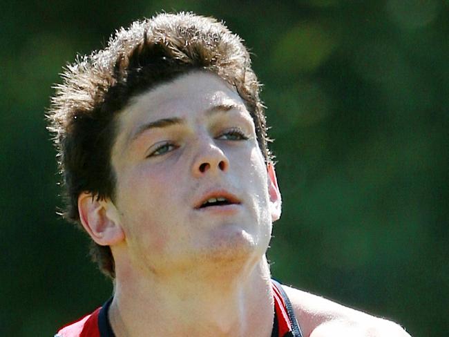 Melbourne training at Gosch's Paddock, Angus Brayshaw at training. 12th December 2014. Picture: Colleen Petch