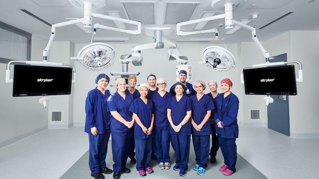 The Peninsula Private Health theatre team inside one of the hospital’s brand new Stryker theatres.