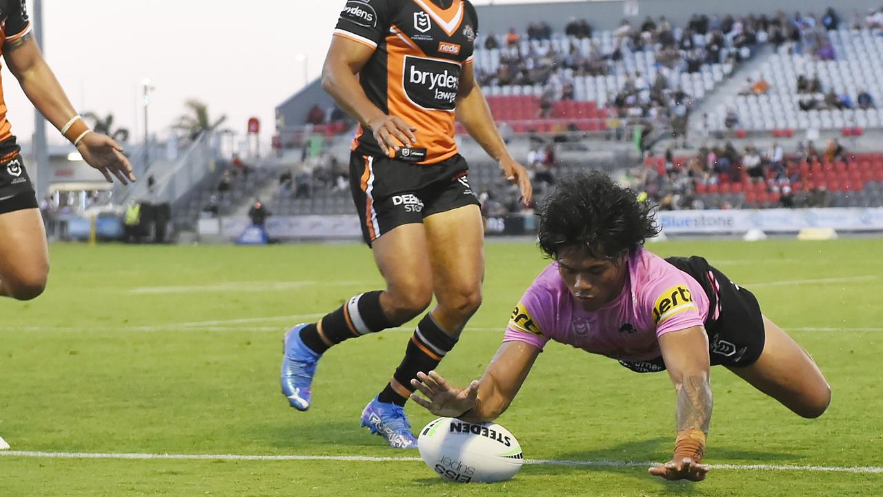 Brian To'o loves to smile and score tries. Picture: Albert Perez/Getty Images