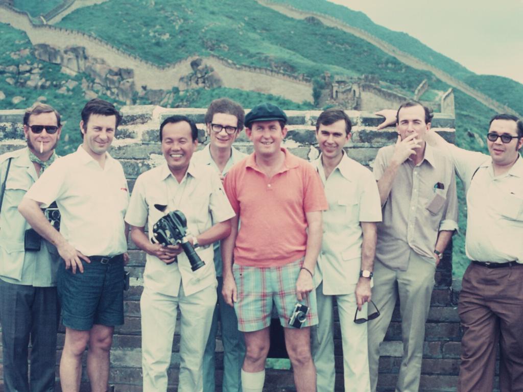 Australian journalists who accompanied then-Opposition Leader, Gough Whitlam, on his historic trip to China in July, 1971 – including Mr Randall (fourth from left). Picture: Whitlam Institute