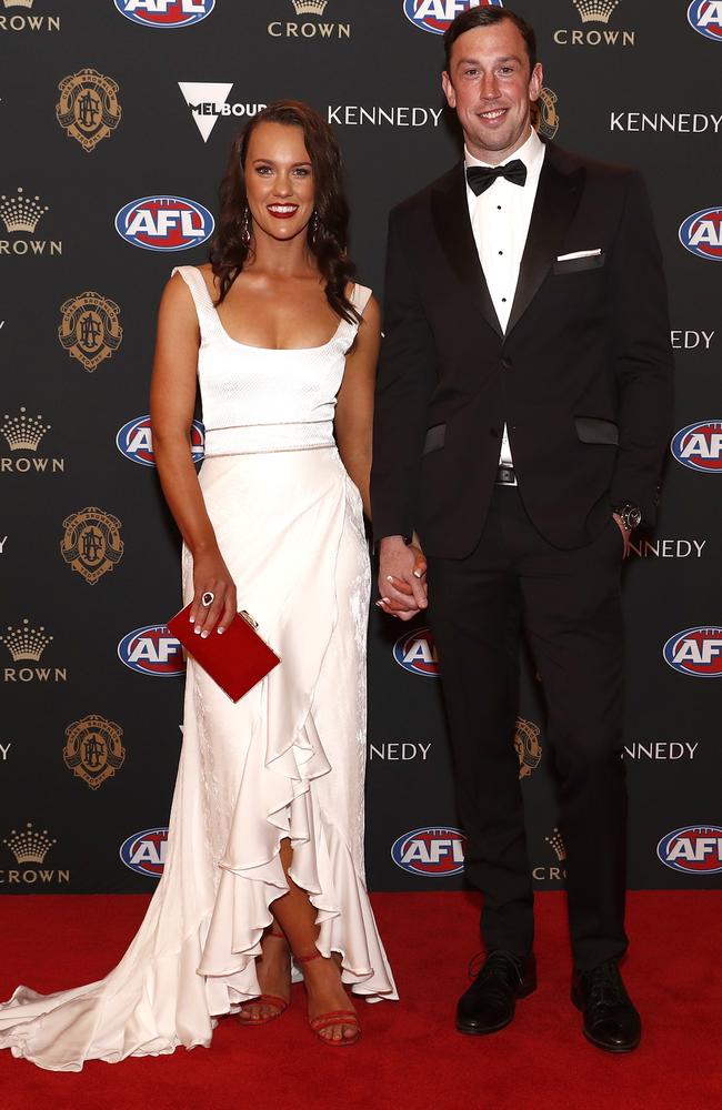 Todd Goldstein and Felicity Harrison. Picture: Daniel Pockett/AFL Photos