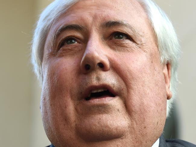 Palmer United Party leader Clive Palmer speaks to journalists at a press conference at Parliament House at Parliament House in Canberra, Thursday, May 5, 2016. (AAP Image/Mick Tsikas) NO ARCHIVING