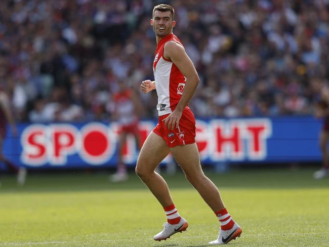 McDonald was clearly hampered by his ankle injury during the grand final. Picture: Phil Hillyard