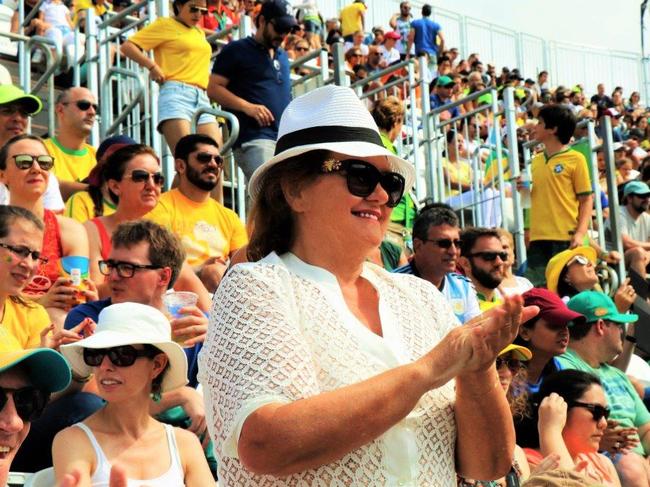 Gina Rinehart at a beach volleyball match at the Rio Olympic games.