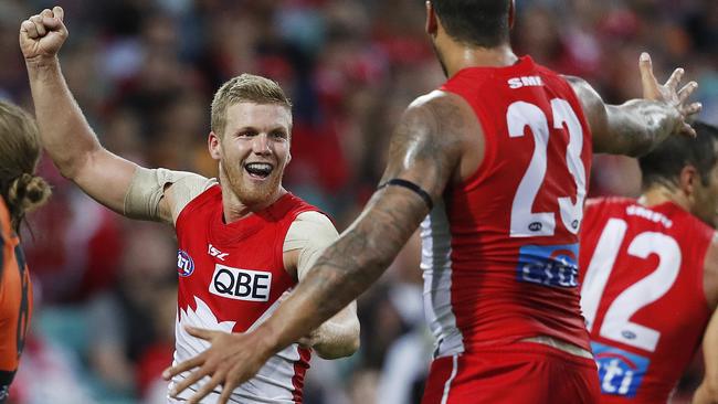 Dan Hannebery can’t see either Sydney based side slipping down the ladder. Picture. Phil Hillyard