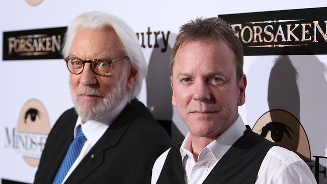 Actors Donald Sutherland and Kiefer Sutherland.