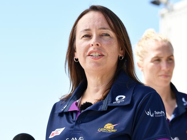 MEDIA CALL: Lightning's partnership extension with Downer and Coronavirus protocols to follow. Ligtning's CEO, Danielle Smith. Photo Patrick Woods / Sunshine Coast Daily.