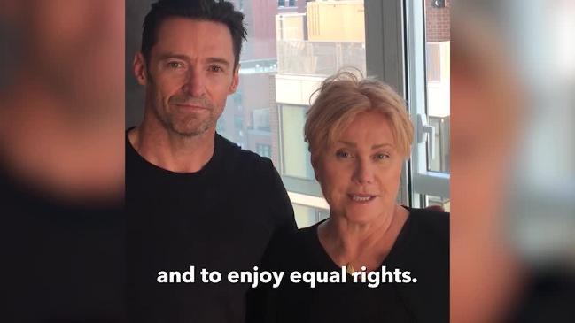 Hugh Jackman and wife Deborra-Lee Furness declaring their support for The Equality Campaign