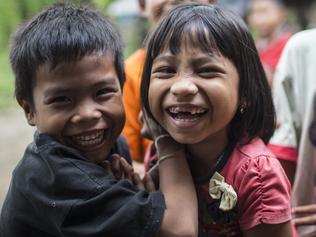 Local children found me very amusing in the village of Padang Lawas, Indonesia. Picture by Matt Turner.