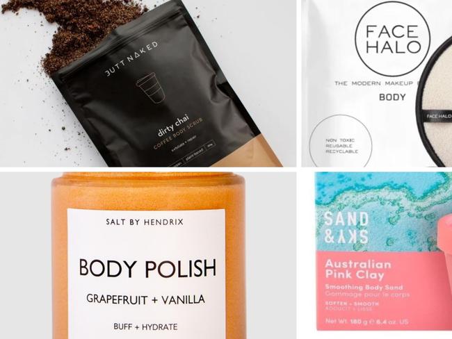 A body scrub is the secret to a great looking fake tan and glowy skin. Pictures: Supplied.