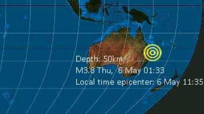 Monitoring service AllQuakes received reports of an earthquake in Hervey Bay, which was felt along the Cooloola Coast. Image: Volcano Discovery.