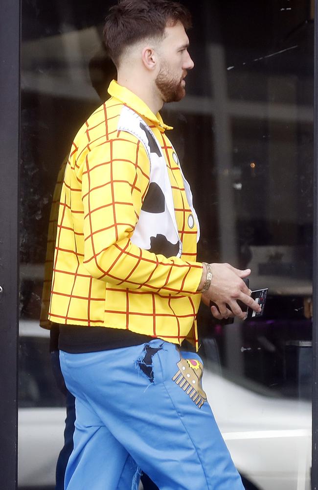 Defender Balta dresses as Woody from Toy Story. Picture: Media Mode