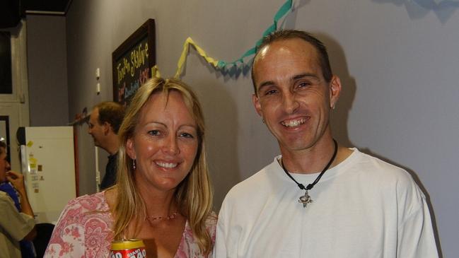 Val Clemens and Geoff Clark at the Official Opening of Coral Sea Skydivers new shop at 181 Flinders Street East Pic Bryan Lynch GT145007