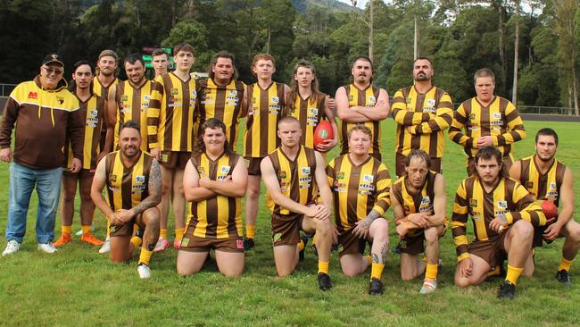 Rosebery-Toorak Hawks senior team prepares for a game at Rosebery Park Oval in April. Picture Brendan Muskett