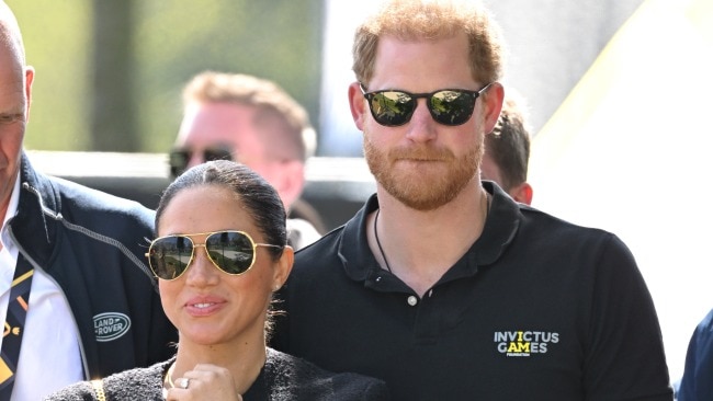 Prince Harry and Meghan Markle are seen at the  Invictus Games in The Hague on April 17. Picture: Karwai Tang/WireImage