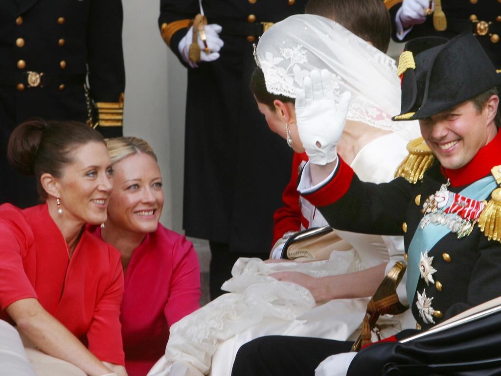 Amber with Mary on her wedding day. Picture: AP Photo/John McConnico