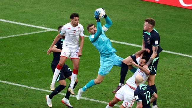 Mat Ryan saved Australia late against Tunisia. Picture: Julian Finney/Getty Images