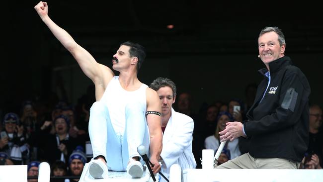 St Kilda legend Nick ‘Freddie Mercury’ Riewoldt with MND crusader Neale Daniher at last year’s MCG Big Freeze. Picture: AFL Photos/Getty Images