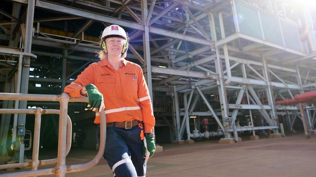 Woodside Energy chief Meg O'Neill at the Pluto LNG processing plant.