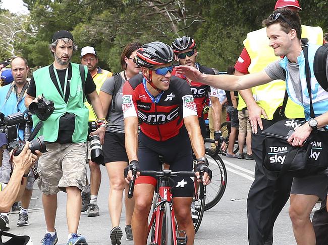 CYCLING - Tour Down Under - Stage 6 - McLaren Vale to Willunga. Richie Porte after the stage win. Picture Sarah Reed