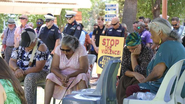 A minute silence was held at the end of the gathering for victims of domestic violence. Picture: Gera Kazakov