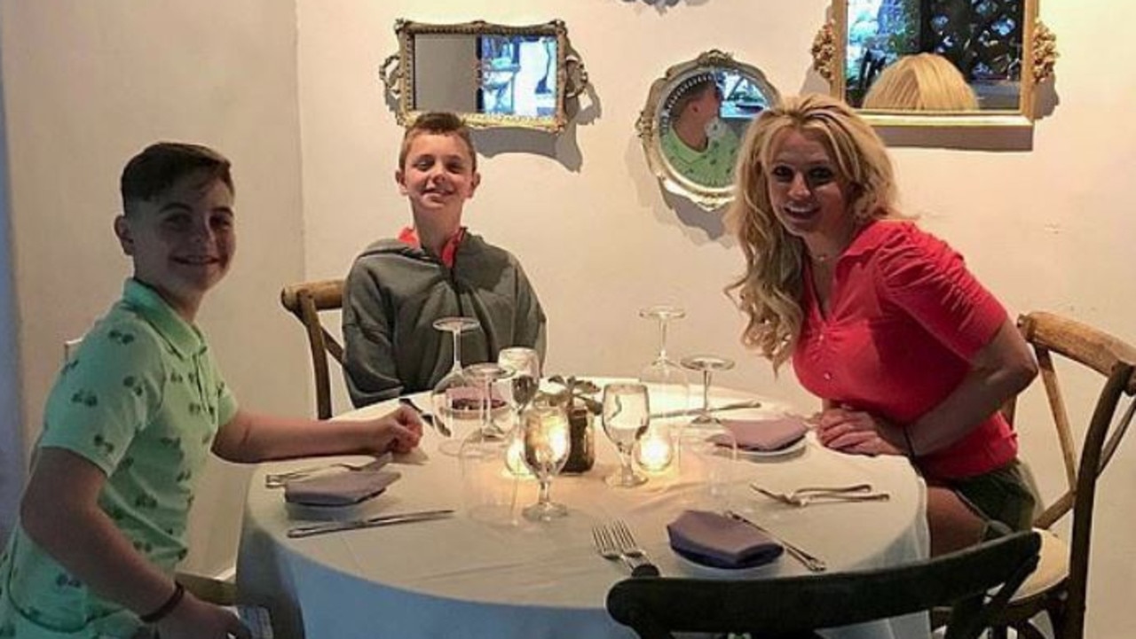 Britney Spears with sons Jayden and Sean.