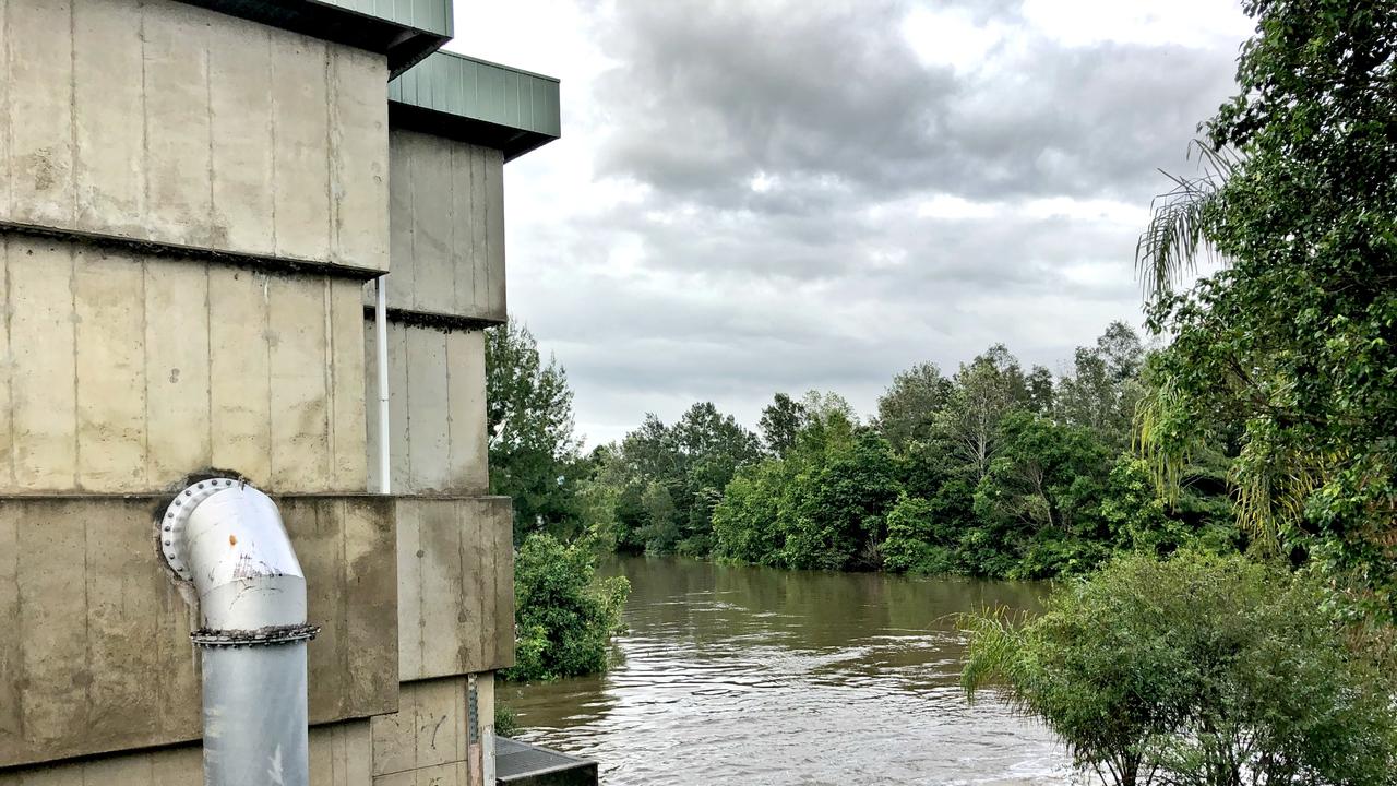 HEAVY WATER:: The Browns Creek Pump Station is working at full capacity to shed the excess water which resulted in flash flooding in the Lismore CBD. Photo: Alison Paterson