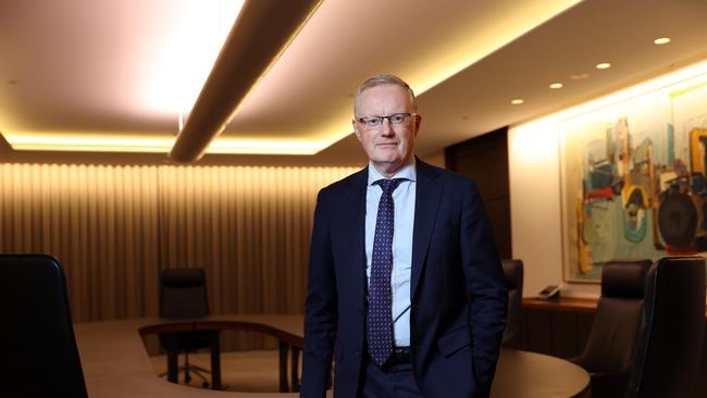 RBA governor Philip Lowe delivered his first speech of the year a day after his board delivered a tenth consecutive rate hike. Picture: Richard Dobson