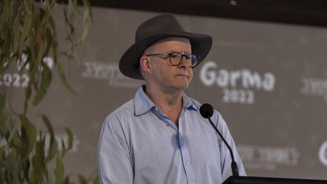 Prime Minister Anthony Albanese delivers a speech at The annual Garma festival at Gulkula. Arnhem Land. Picture: Prim Minister’s Office