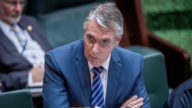 Victorian Nationals leader Peter Walsh drew criticism  after yelling “d---head” across the chamber after a Labor MP’s interjection last year. Picture: Jake Nowakowski