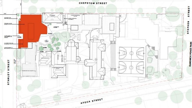 The building has been proposed for the corner of the school site (highlighted).