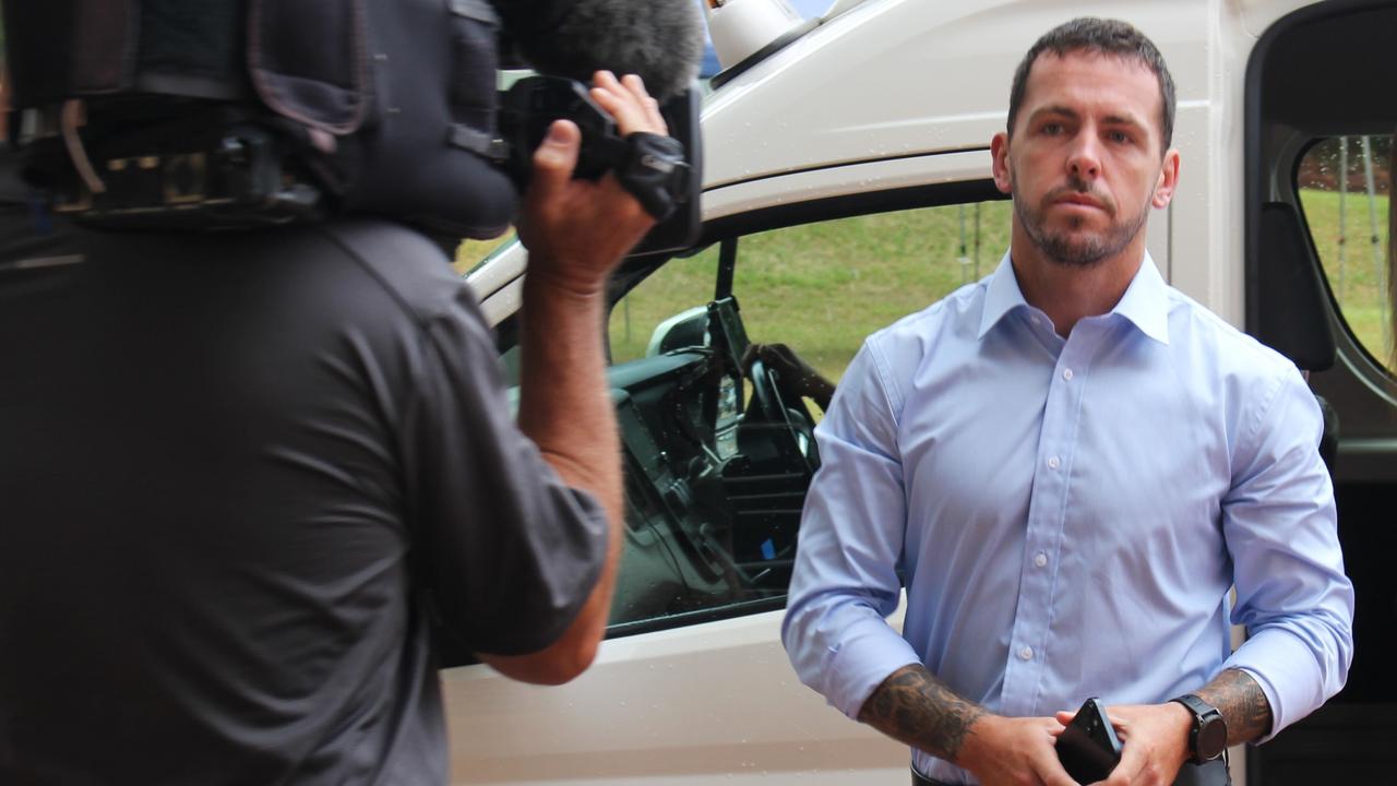 Zach Rolfe arrives at the Alice Springs Local Court in March for an inquest into the death of Kumanjayi Walker. Picture: Jason Walls