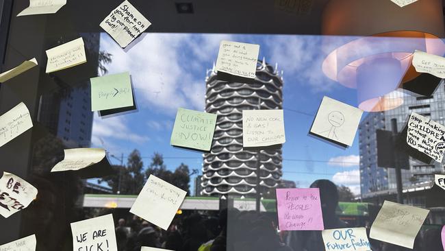 Sticky notes are part of the protest. Picture: Rebecca Borg