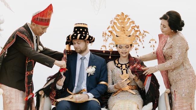 Jack and Fatya Hutchinson wed in second ceremony in Indonesia.