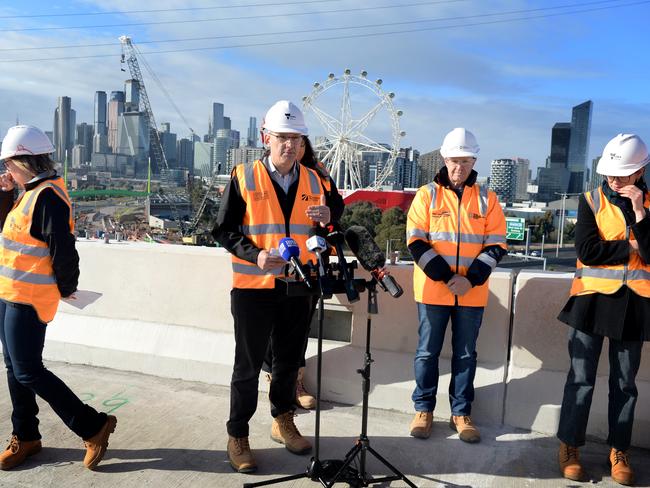 Victorian Minister for Transport Infrastructure Danny Pearson spoke at the press conference. Picture: NewsWire / Andrew Henshaw