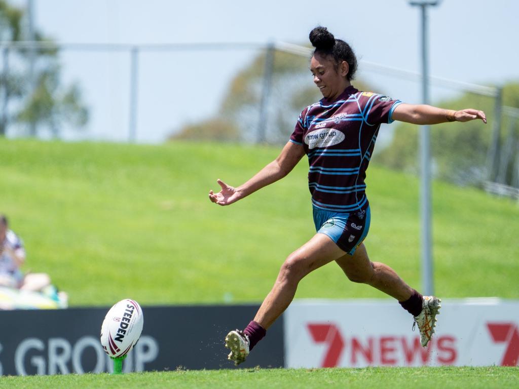 Emma Paki pictured playing for the CQ Capras in the BMD Premiership.