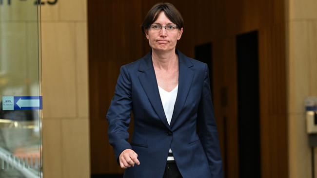 Forensic scientist Kristy Bell outside the inquiry on Thursday. Picture: Lyndon Mechielsen