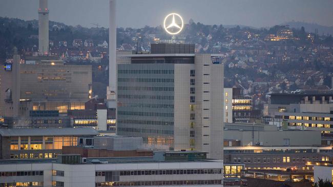 Mercedes-Benz’s star on the headquarters of Daimler AG in Stuttgart, southwestern Germany. Picture: AFP