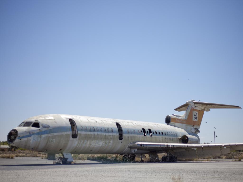 The shell of an aeroplane that hasn’t moved in decades. Picture: Athanasios Gioumpasis/Getty Images