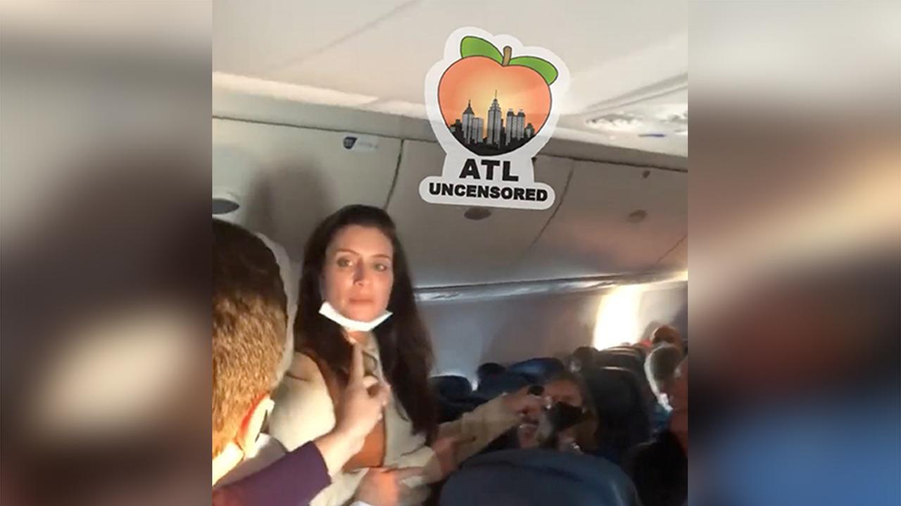 Another passenger said she tried to punch and spit on the man too. Picture: Twitter.