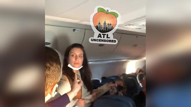 Another passenger said she tried to punch and spit on the man too. Picture: Twitter.