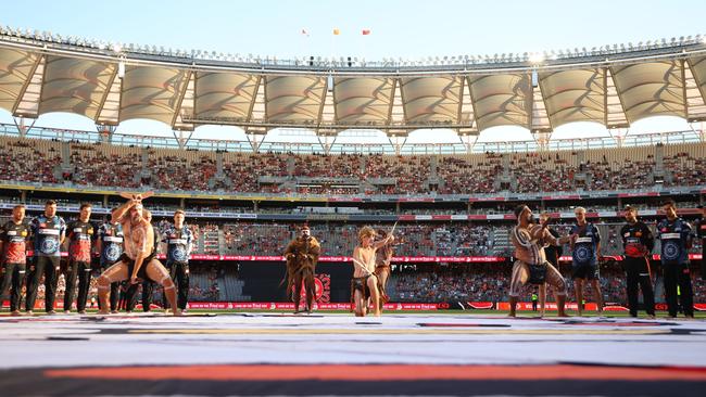 A Welcome to Country is performed before a BBL clash this year. Picture: James Worsfold/Getty Images